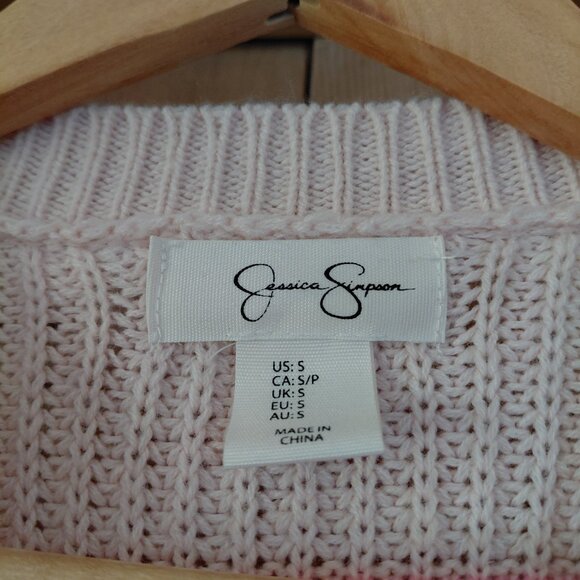 JESSICA SIMPSON Long Sleeve Heart Sweater Size L - Picture 3 of 3